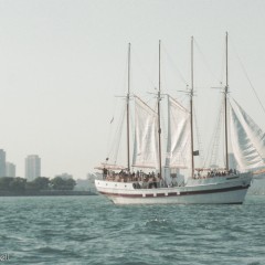 Clipper ship on Lake Michigan