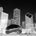 Chicago bean at night smurfit-stone building