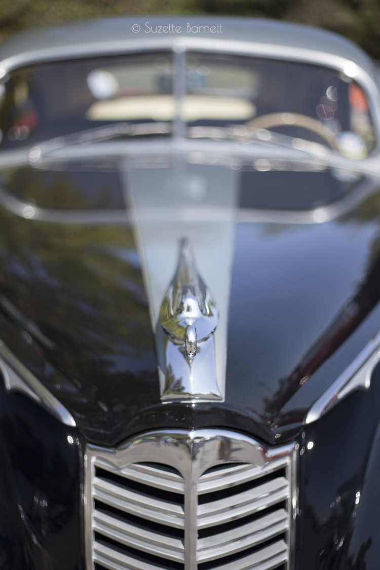 Front end of a classic black Packard