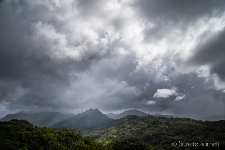 Kauai storm clouds over Hanalei valley